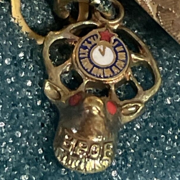 BPOE Small Elks Fraternal Clock Deer Lapel Pin Badge Rare Vintage - Picture 8 of 8